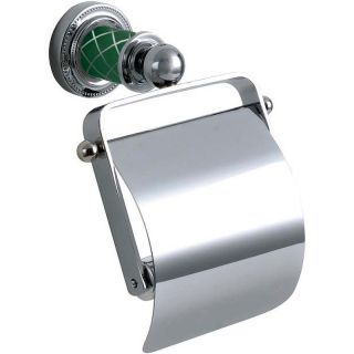 Держатель для туалетной бумаги с крышкой Boheme Murano 10901-GR-CR хром/бирюзовый